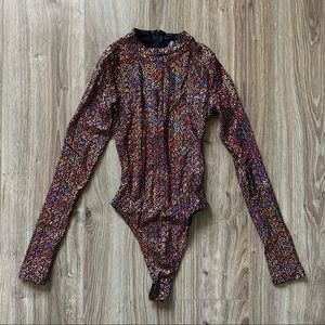 Kloset Envy Rainbow Glitter Bodysuit
